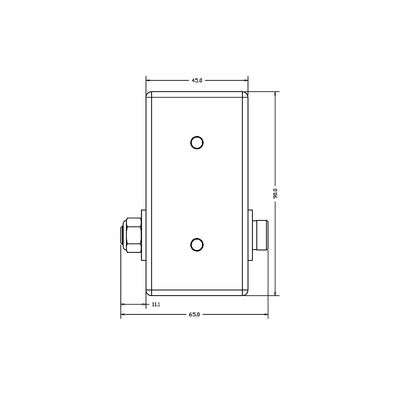 56-030-1 MODULAR SOLUTIONS DOOR PART 45MM X 90MM CHAIN PULLY - ANSI 25 ROLLER CHAIN